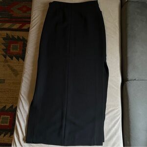 Vintage Y2K BCBG Max Azria Essentials Black Long Side Slit Skirt Size 2